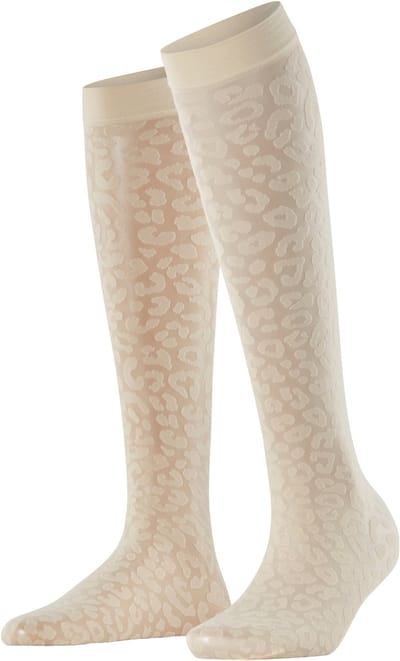 FALKE Wild Breed 20 DEN transparent materiaal transparent 20 DEN Kniekousen dames wit - maat 39-42