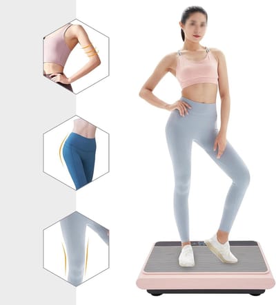 Trilplaat - Fitnessboard Vibro - Thuis Trainen - 99 Snelheden - 54x33x12 cm - Roze