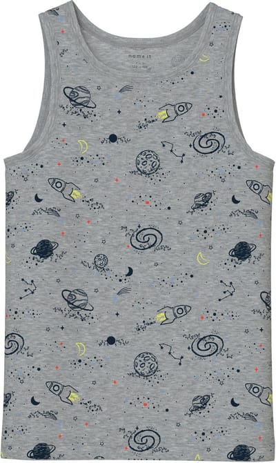 NAME IT - NKMTANK TOP 2P GREY SPACE NOOS - Jongens - Onderhemden
