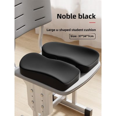 Coussin de siège de voyage Mousse à mémoire de forme Oreiller en U pour coussin de chaise Coussinet Support de hanche Voiture Bureau Massage Oreiller orthopédique 37x34cm gray