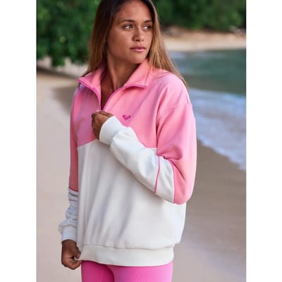 Roxy Ess Energy New Sweatshirt Met Halve Rits Roze XL Vrouw