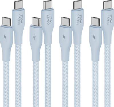 Usb-c naar usb-c kabel - Oplaadkabel - Laadkabel - Oplaadsnoer - 4 stuks - 1m - Blauw