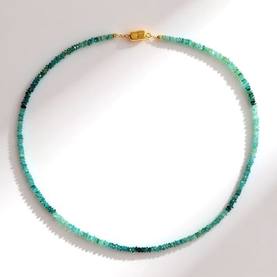 Cavill - Elegant 925 Sterling Zilveren Ketting met 45,66 ct Grandidieriet - Luxe Gouden Plating - Fancy Gefacetteerde Kralen - Damesmagnetisch Sieraad