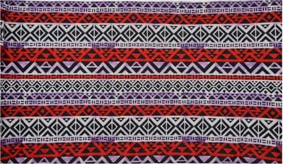 Haarsoires Haarband Multifunctioneel 45x25cm - Ibiza Patroon - Rood Wit Zwart - Elastische Stof - Bandana Col Nekwarmer - Sport Outdoor Casual - Unisex