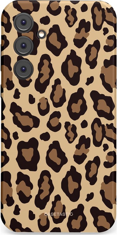 Casetastic hoesje geschikt voor Samsung Galaxy A35 - Dubbellaagse bescherming - Wilde Panter - Fashion Case - Zwart Taupe Crème