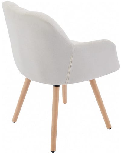Vente-unique Set van 6 stoelen met armleuningen - Stof en beukenhout - Beige - PEGA