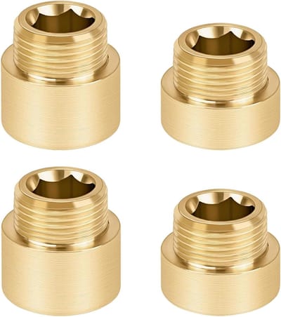 Set van 4 Stuks 1/2 Inch Messing Douchekop Verlengstuk Wateraansluiting met Draadverbinding en Hoekventielen voor Douche en Kraan