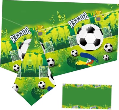 Tafelkleed Voetbal Ontwerp - Feestdecoratie Tafel - Feestelijke Dekking - Waterafstotend PE Materiaal - 220x130CM - Zoals Getoond