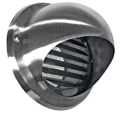 Bolrooster RVS met schoepen en muggengaas - Ø 100 mm
