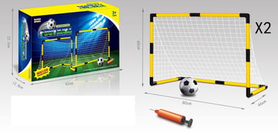 2st voetbaldoelen | set voetbalgoalen met bal en pomp 60x80x46cm