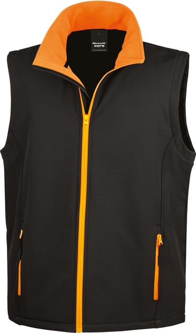 Result Printable Soft Shell Bodywarmer RT232 - Black/Orange - XXL