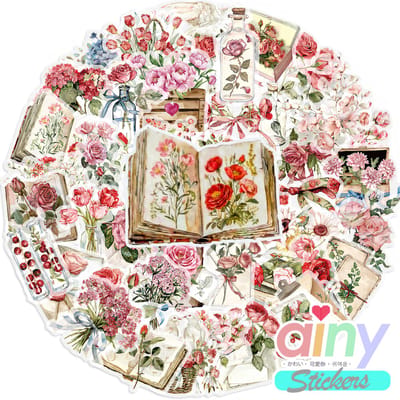 Ainy Botanical Mail PET Stickers 50 stuks voor bullet journal, fotoalbum, laptop, telefoon, waterfles en zelfs als muursticker of geschenksticker. Knutselen stickervellen voor kinderen en volwassenen
