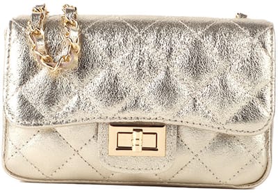Giuliano lederen schoudertas Rynah - Made in Italy - Goud