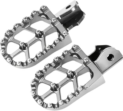 Fiets Voetsteunen - Motor Accessoires - Avontuurlijk Rijden - Snelle Installatie - 12.9 cm Lengte - Zilver