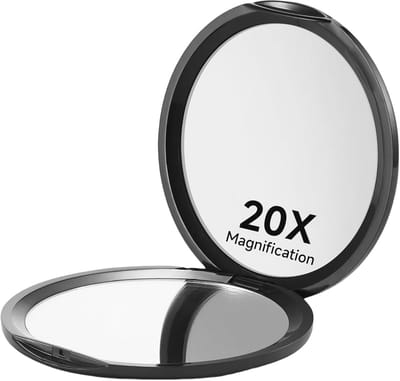 Compacte Zakspiegel - Vergrotende Spiegel - Make-up Aanbrengen - Dubbelzijdig - 3 Inch Diameter - Zwart