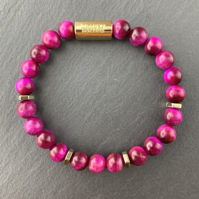 Dragon Bracelets® Essentials - Heren en Dames Armband - Tijgeroog - Roze - Pink