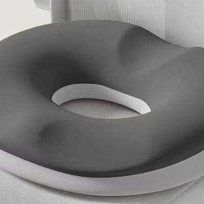 Zitkussen - Donutvormig zitkussen van traagschuim, comfortabel, lichtgewicht en ademend, met een steun voor het stuitje, geschikt voor thuis, op kantoor, in een stoel en in de auto, donkergrijs.
