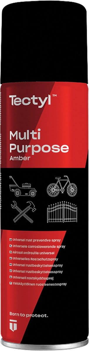 Tectyl Multifunctioneel Amber - Corrosie werend - Op was gebaseerd - Met oplosmiddel - Verdunde amberkleurige corrosie werende compound - In spuitbus - 500 ml