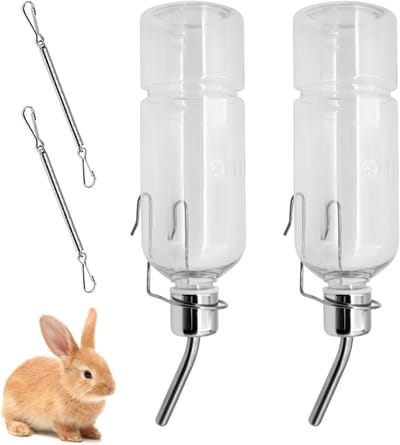 Automatische waterfles voor konijnen, cavia's en hamsters - 350 ml met houder, ideaal voor huisdieren