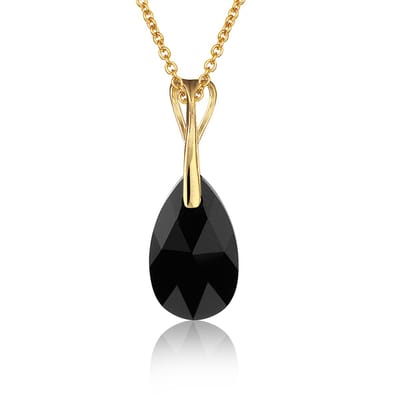 Montebello Ketting Pia DG519H - Swarovski Druppel - 925 Zilver Verguld - 16mm - 50cm