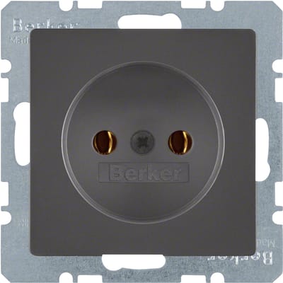 BERKER Q1 Inbouw wandcontactdoos 1-voudig antraciet
