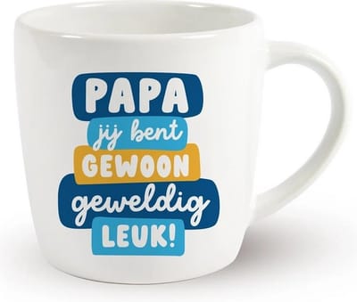 Miko Koffiemok Papa - Vaderdag Mok - Beker Papa - Leuke Mok met Tekst - 320 ml - Vaderdag Geschenken