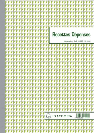 Exacompta 5x Doorschrijfpapier ontvangsten-uitgaven 29,7x21cm 50 bladen zelfkopiërend papier dupli - - 13500E
