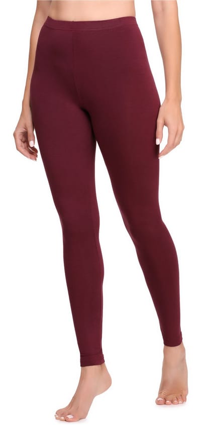 Ladeheid LA-LA40-133-LE Dames Leggings - Sport - Vrijetijdsbroek - Lang - Katoen - Sporbroek - Yogabroek - Wijn - L