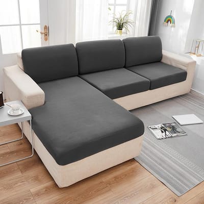 Effen Kleur Sofa Kussenhoezen Voor Woonkamer Elastische Sofa Seat Cover Hoekbank Cover Hoes Stoel Protector 1 /2 /3 /4 Seat Back cushion cover