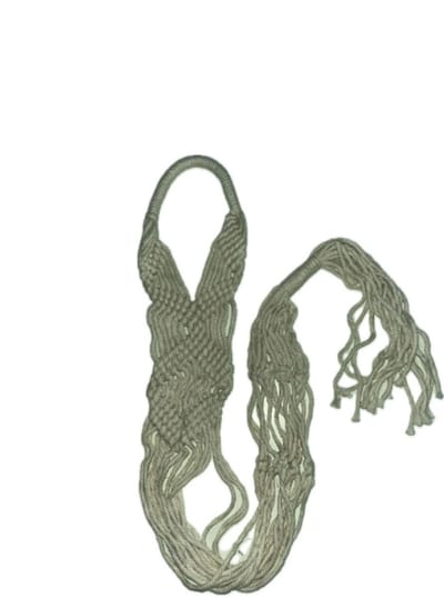 Scoby - Plantenhanger - Macramé houder - Bloempot hanger - Bohemian Decor - Wanddecoratie - Crème - 2 Stuks