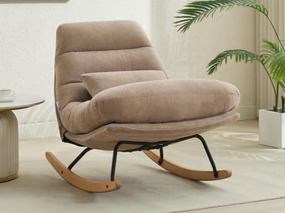 Vente-unique Schommelstoel in taupe stof RELIACO