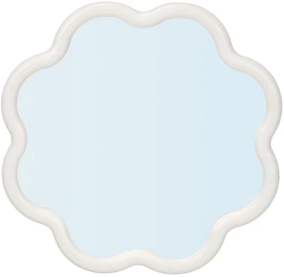 Giftdecor Spiegel flower - wit - 40 x 40 cm - bloem vorm - wandspiegel