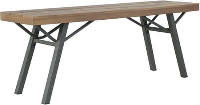 Houten tuinbank massief acaciahout 120 cm zitbank olijfgroen