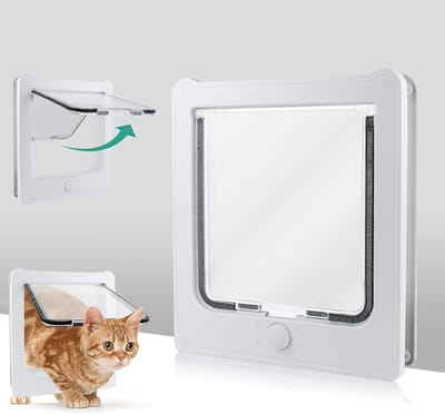 Quvo® Kattenluik met Tunnel - Kattenluik - Kattenluik met Tunnel Petsafe - Wit - 28cm x 24cm x 6cm