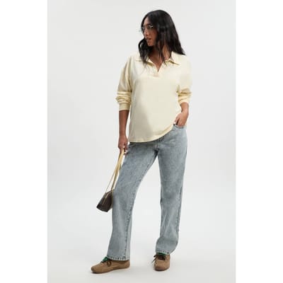 boohoo Dames Zwangerschapsjeans voor over de buik | Lichtblauw | Maat: 40