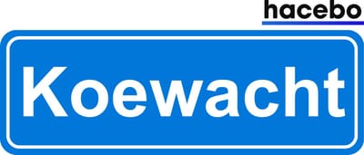 Hacebo - Plaatsnaam Sticker - 29x10 CM - Koewacht sticker - Verkeersborden sticker - grappige cadeaus - Koewacht