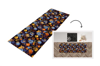 Keukenloper - Loper keuken - Patroon - Abstract - Ringen - 150x50 cm - Keukenloper vinyl