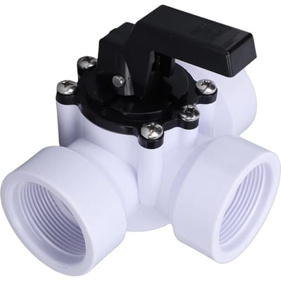 Vanne de dérivation pour piscine 1 1/2 pouce 3 voies Remplacement Robinet à boisseau pour piscines Spas Construction robuste black