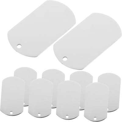Roestvrijstalen Huisdier Tags - Hondenpenningen Graveren - Huisdier Identificatie - DIY Graveerbaar Oppervlak - 4.9 x 2.8 cm - Zilver