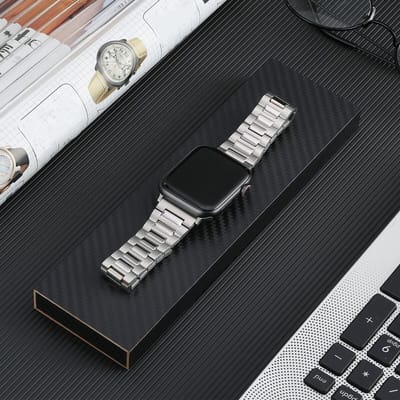 Strap-it Premium titanium band - geschikt voor Apple WatchSeries 1/2/3/4/5/6/7/8/9/10/11/SE/SE2/SE3/Ultra (2/3) - afmetingen 42mm / 44mm / 45mm / 49mm (zilver)