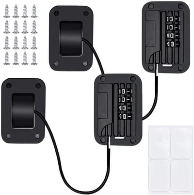 longziming - Koelkastslot - Combinatieslot - Baby slot - Set van 2, zelfklevend, geen boren nodig - 4-cijferige code, geen sleutels kwijtraken - Geschikt voor koelkast, kast, lade, raam en oven - Stevig ABS en staaldraad, kindveilig