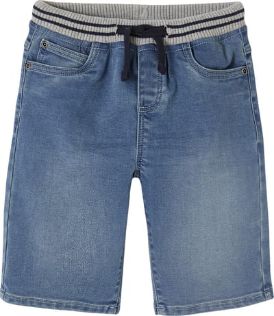 Vertbaudet Makkelijk aan te trekken bermuda voor jongens van molton met denim-effect