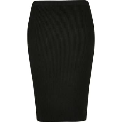 Urban Classics - Rib Knit Midi Rok - L - Zwart