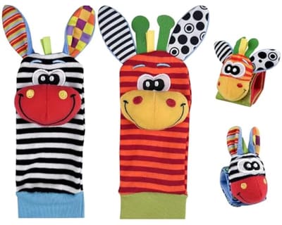 Baby sensorische sokken, activiteiten speelgoed, baby pols rammelaars, hand en voet rammelaars, baby sok rammelaars, baby pols en sok rammelaars, geschikt voor pasgeborenen van 0-12 maanden