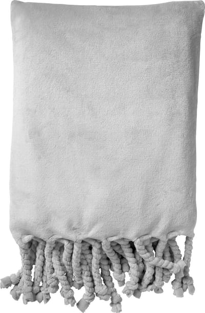 Dutch Decor - FLORIJN - Plaid 150x200 cm - grote fleece plaid met flosjes - Micro Chip - lichtgrijs