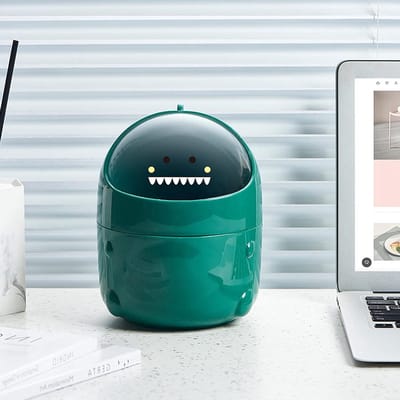 Mini Prullenbak - Bureau Prullenbak - Bureau Organisatie - Draaibaar Deksel - Niet gespecificeerd - Groen