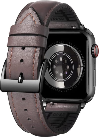 Siliconen Horlogeband voor Apple Watch 38 mm tot 49 mm - Hybride Leer met Micro Perforaties, Comfortabele en Duurzame Armband voor iWatch Modellen