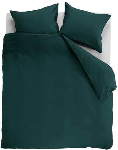 Ambiante Cotton Uni dekbedovertrek - Effen - Tweepersoons - 200x200/220 - Donker Groen