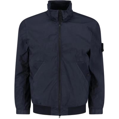 Stone Island Uni Kleur Ritssluiting Lange Mouwen Hoge Kraag Jas Heren jassen L1S154100111S0A23V0020 M black