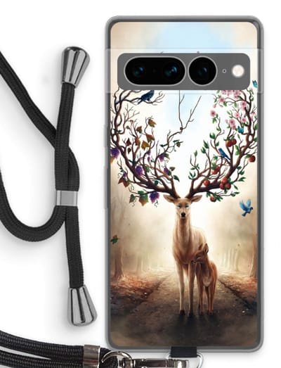 Case Company® - Hoesje met koord geschikt voor Google Pixel 7 Pro hoesje met Koord - Seasons Change - Telefoonhoesje met Zwart Koord - Bescherming aan alle Kanten en Over de Schermrand